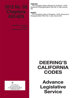 cover image of California Deering's Advance Legislative Service